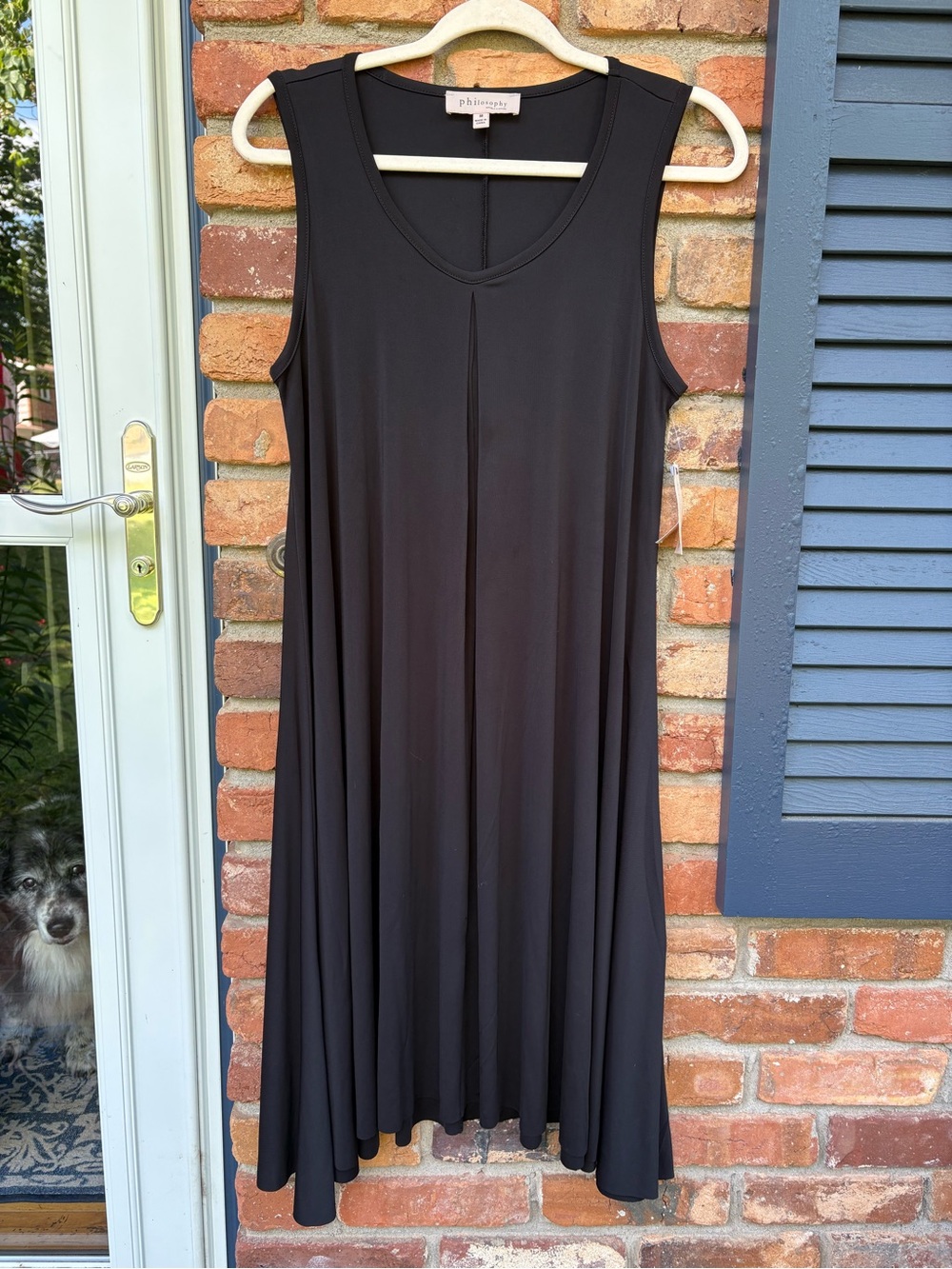 Philosophy Black Sleeveless A-Line Swing Dress Medium